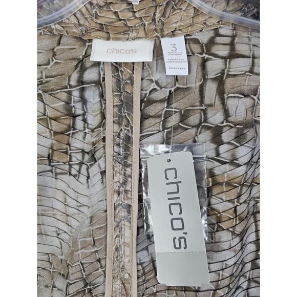 Chico's PYTHON PRINCESS MARCELA PATTERN Shimmer Lightweight JACKET 3(16) NWT$129 - Picture 8 of 16